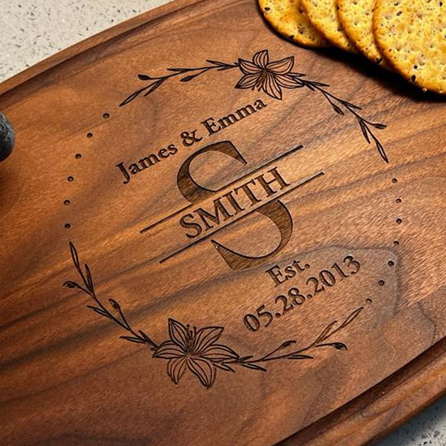 CARVELITA Hand Crafted Custom Wood Cutting Boards, Meaningful Personalized Christmas Gifts, Wedding And Anniversary Gift For Couple, Handmade in USA - WoodArtSupply