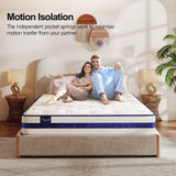 Vesgantti Queen Mattress, 10 Inch Hybrid Innerspring Mattress in a Box with Memory Foam, Durable Support & Pressure Relief, Medium Firm Feel Vesgantti