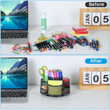 Pen Holder for Desk, Rotating Pencil Holder, Cup Holder for Desk Office, Pen Organizer in Black Topwey