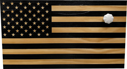 American Flag Concealed Gun Cabinet, Hidden Gun Storage American Flag (Black) - WoodArtSupply