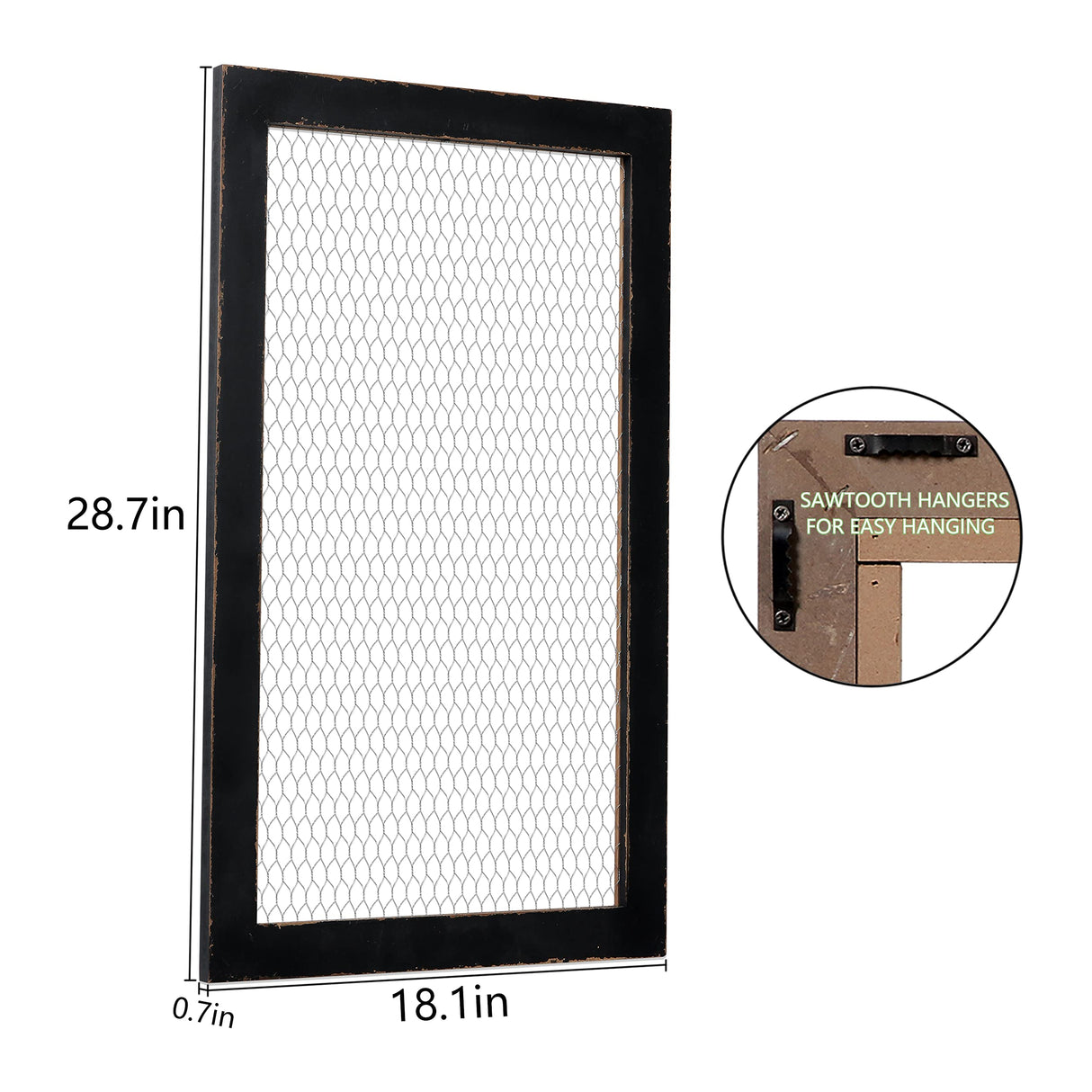 SOFE Farmhouse Memo Board Chicken Wire Frame, Black Large Bulletin Boards for Walls, Hanging Photo Display Board or Jewelry Organizer Wall Grid Panels, Decorative Vision Board for Desktop Office SOFE