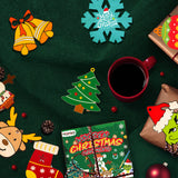 104PCS Wooden Christmas Ornaments Craft Kits Include 40PCS Unfinished Wood Slices with 8 Styles,Xmas Tree Hanging Decorations DIY Craft for Kids to Paint VESPRO