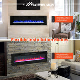 MAISON ARTS 72" Electric Fireplace Indoor Wall Mounted & Recessed Fireplace Heater with Remote Control & Touch Screen,8hrs Timer, Adjustable Flame & Bed Colors and Speed for Bedroom Living Room,1500W MAISON ARTS