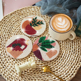 Temlum 6 Pcs Diamond Painting Coasters with Holder, Abstract Plants Coasters Diamond Art Kits for Beginners, Adults Small Diamond Painting Kit Art Craft Supplies Temlum