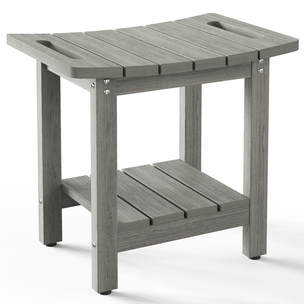 oridom HIPS Shower Benches for Inside Shower, Shower Stool with Space-Efficient Storage Shelf, Waterproof Shower Chair Seat for Spa Bathroom(Light Gray) oridom