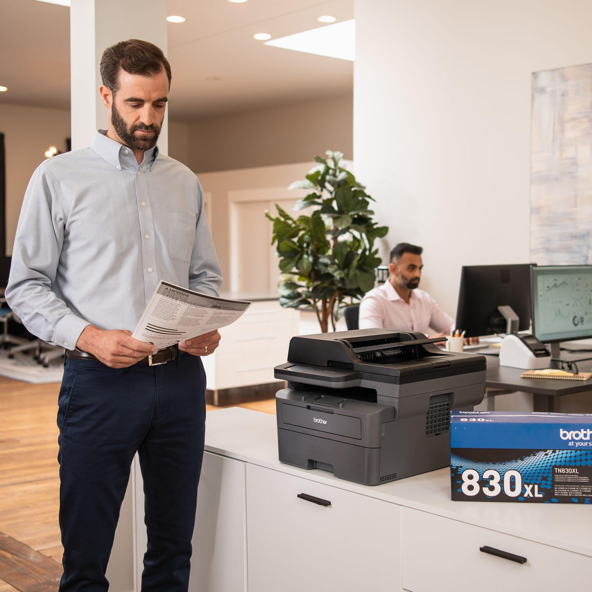 Brother MFC-L2820DW Wireless Compact Monochrome All-in-One Laser Printer with Copy, Scan and Fax, Duplex, Black & White | Includes Refresh Subscription Trial(1), Amazon Dash Replenishment Ready Brother