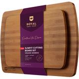 Wooden Cutting Boards for Kitchen Meal Prep & Serving - Bamboo Wood Cutting Board Set - Charcuterie & Chopping Butcher Block for Meat - Kitchen Gadgets Gift ROYAL CRAFT WOOD