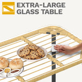 DWVO 2-Seater Outdoor Loveseat Set, All-Weather Wicker Rattan Patio Furniture with Cushions & Tempered Glass Side Table for Backyard, Balcony, Deck, Light Brown + Beige DWVO