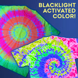 Tulip Neon Tie-Dye Kit, Blacklight Reactive, Easy Application & Techniques, No Mixing, Just Shake & Apply Fabric Dye, Neon Craft Party Activity, 6-Color Kit, 31 pcs Tulip