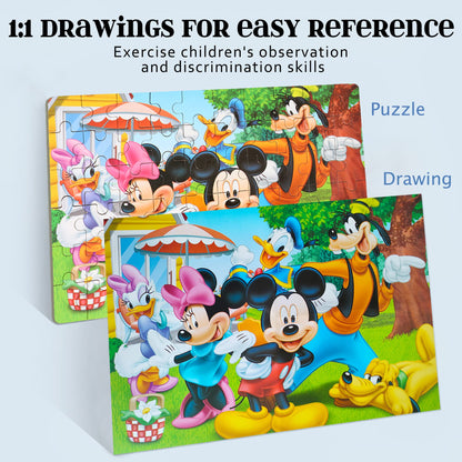 MZZOTOY Puzzles for Kids Ages 4-8, 60 Piece Puzzles for Kids Ages 3-5 in a Metal Box Girls and Boys Learning Educational Jigsaw Puzzle Toys Gifts