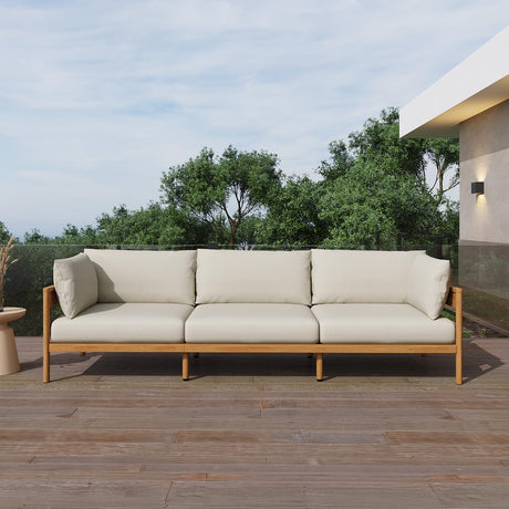 Acanva Modern Outdoor Patio Furniture Set, All-Weather Aluminium Conversation Sectional Sofa with Thick Cushions for Backyard, Garden, Porch, Couch, Beige Acanva