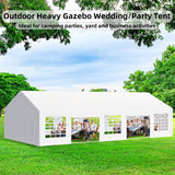 Garvee 20x40 Ft Heavy Duty Party Tent, Outdoor Wedding Event Shelter with Removable Side Walls, Large Commercial Tent with Large White Roof and 5 Storage Bags for Wedding Parties, Outdoor Events Garvee