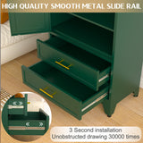 71" Metal Armoire Wardrobe Closet, Metal Wardrobe Cabinet with Hanging Rod (Green) GAIOUS