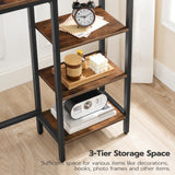 HOOBRO Rustic Brown and Black Console Table with Power Outlet and Shelves, 63" Multifunctional Sofa Table for Home Office and Entryway HOOBRO