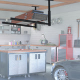 TRUSOON Adjustable Ladder Ceiling Rack, Kayak Overhead Garage Storage Rack, Garage Ceiling Storage for Kayak, Ladder, Surfboard, Snowboar Overhead Hanger, Holds 150 lbs, Black TRUSOON