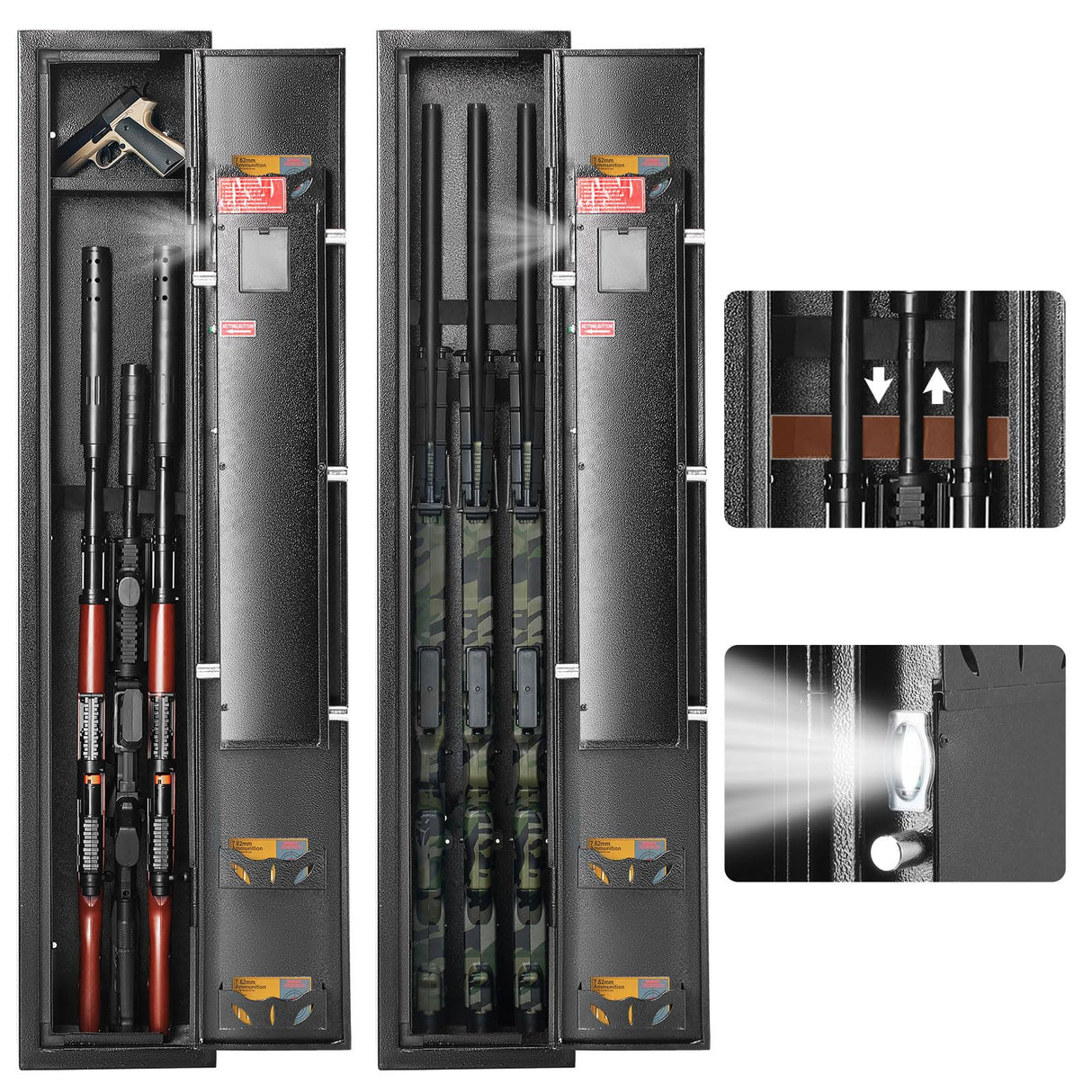 VEVOR 3-4 Rifles Gun Safe, Rifle Safe with Digital Keypad & Lock, Quick Access Gun Storage Cabinet for shotguns with Removable Shelf, Pistol Rack, Ammo Storage Box for Home Rifle and Pistols VEVOR