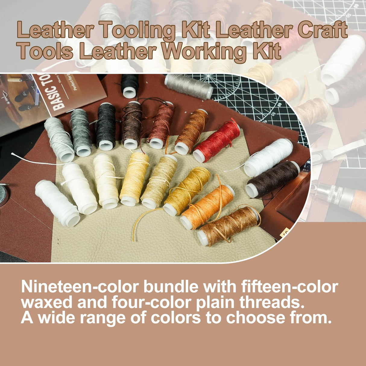 EDIETH Professional Leather Craft Tools Kit Leather Working & Tooling Set with High-Carbon Steel Stamping, Punching, Sewing, Engraving Tools, Custom Cutting Mats for Leathercraft Projects EDIETH