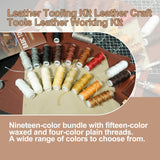 EDIETH Professional Leather Craft Tools Kit Leather Working & Tooling Set with High-Carbon Steel Stamping, Punching, Sewing, Engraving Tools, Custom Cutting Mats for Leathercraft Projects EDIETH