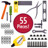 John Deere Kids Workbench, Power Tools Workshop, Build Your Own Toy Tool Box with 55 Realistic Toy Tools and Accessories, 5+ Sunny Days Entertainment