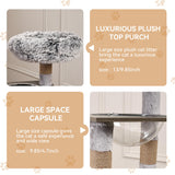 IdealHouse Cat Tree with Litter Box Enclosure, Litterbox Cat Tree for Indoor Cats with Large Platform, All-in-One Cat Furniture with Flush Nest，Space Capsule and Sisal Rope for Living Room, Grey IDEALHOUSE