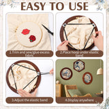 Vercraft 3 Set Embroidery Hoop Frame 8 Inch Decorative Wood Embroidery Frame with 8 Inch Cross Stitch Hoop for Display Finished DIY Art Craft Hanging Sewing Ornaments, Round, Hexagon, Oval Vercraft