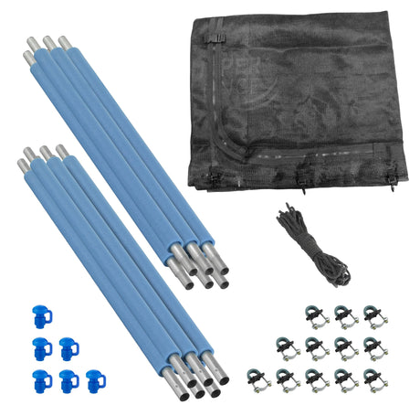 Machrus Upper Bounce Trampoline Safety Enclosure Set for 8 FT 10FT 12FT 13FT 14FT 15FT 16FT Frames - Includes Net, Poles & Hardware - Installs Inside Frame Upper Bounce