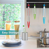 Kitchen Tongs Set of 3, Cooking Tongs with Silicone Tips, Stainless Steel Buffet Tongs, Non-Stick Non-Scratch Heat Resistant Tongs for Grilling Cooking BBQ Salad Serving (Multicolor, 7/9/12 Inch) DAILY KISN