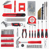 Tool Set - Tool Kit with 8V Cordless Drill, 132 Piece Tool Box with Drill, Home Tool Kits for Men & Women, Hand Drill Set Perfect for Homeowner, Diyer, Handyman - Red prekull