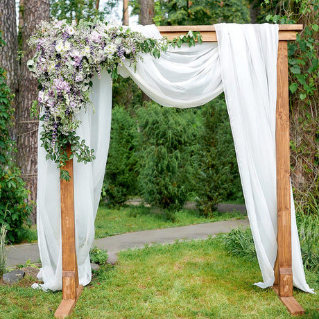 MoKoHouse White Wedding Arch Draping Fabric 3 Panels 27.5" x 18.3Ft Chiffon Fabric Drapery Sheer Backdrop Curtains for Party Ceremony Arch Stage Decorations MoKoHouse