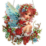 Hanging Diamond Art Kit for Adult, Christmas Angel, 5D Special Shaped Rhinestone Diamond Painting Ornament, Christmas Fairy, DIY Acrylic Diamond Art Painting Window Pendants Home Garden Wall Decor NEWENMO