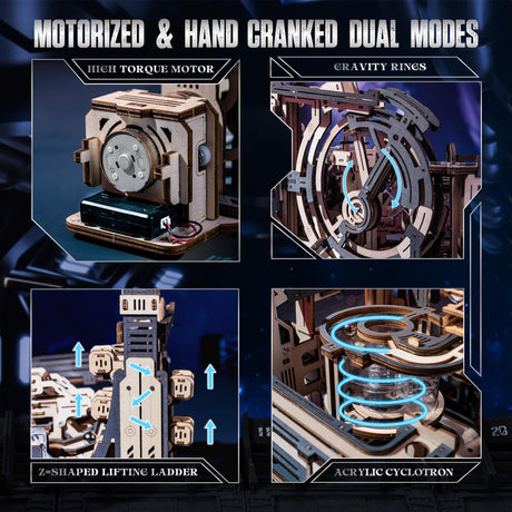 ROBOTIME 3D Puzzle Combination Set, Including Marble Spaceport LGC01 + Link Pack LG01, Connecting with Marble Night City LGA01 ROBOTIME