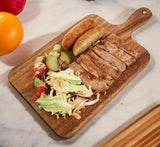 ZeQi Acacia Wood Cutting Board with Handle 13.7''X7'' / Charcuterie Board/Serving Board/Cheese, Bread, Vegetables & Fruits Serving Board (Rectangular) ZeQi
