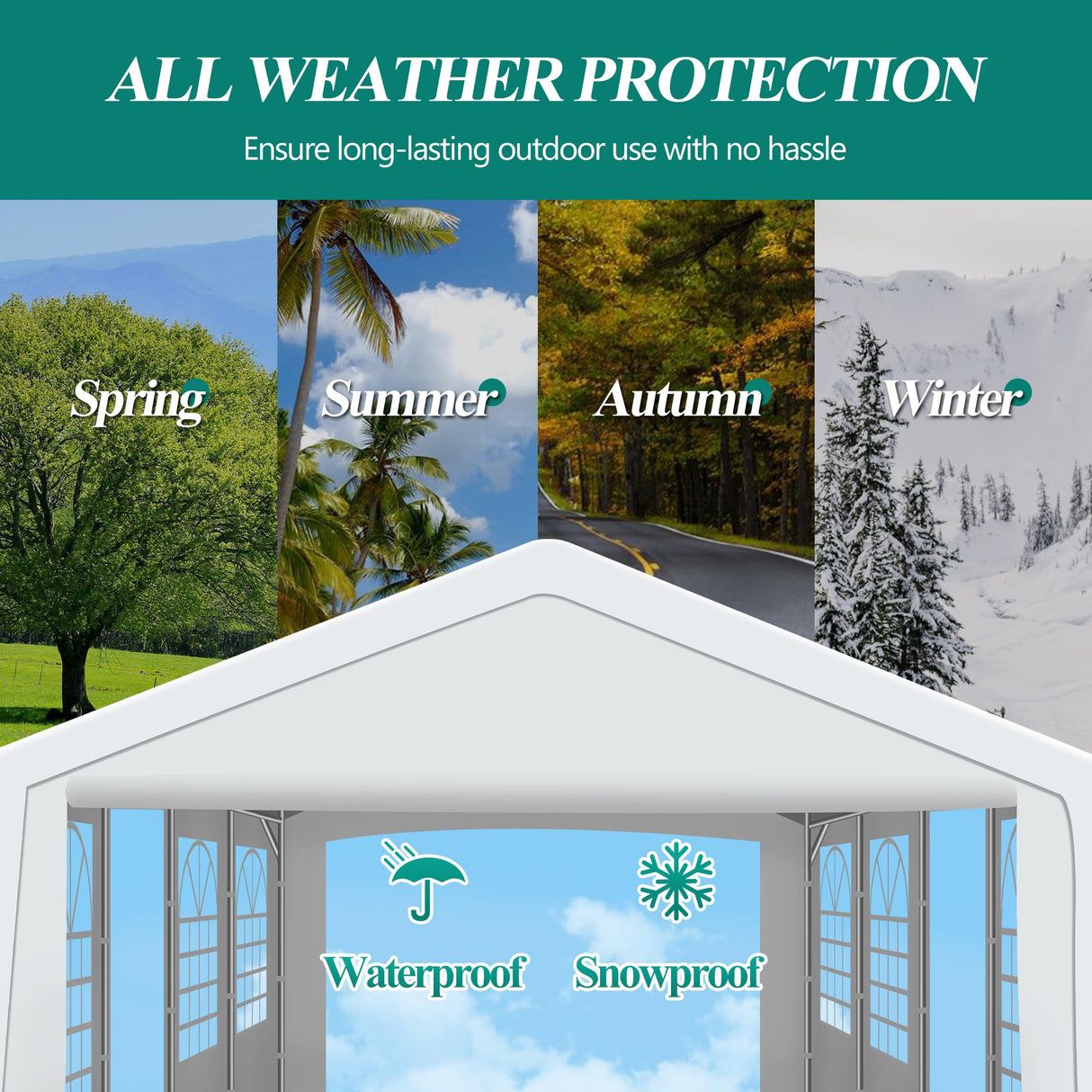 GARTOO 20' x 40' Canopy Party Tent - Heavy Duty Outdoor Wedding Gazebo with 4 Sand Bags, Event Shelter Canopy for Outdoor Event, Wedding, Birthday Party GARTOO