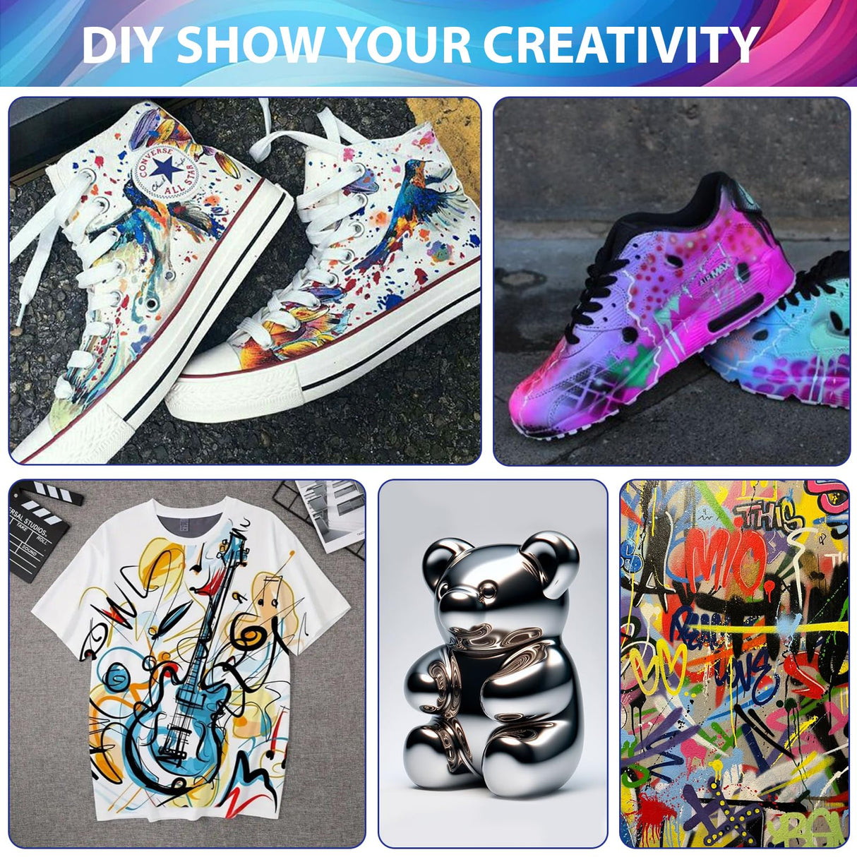 BLESTALIDO 24 Colors Airbrush Paint Set - Ready to Spray Acrylic Paints - Rich Pigments, Water-Based, for Models, Miniatures, Figurines, Canvas, Fabric & More - 20ml Bottles BLESTALIDO