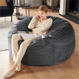 Codi Bean Bag Chair with Filler Included, 4 FT - Comfy Large Beanbag Chairs for Adults - Machine Washable and Soft Mink Bonded Cover - Charcoal Grey, 4ft Codi