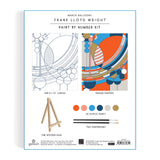 Galison Frank Lloyd Wright March Balloons Paint by Number Kit from Includes 1 Canvas (8” x 10"), 1 Wooden Easel, 2 Paint Brushes & 6 Acrylic Paints, DIY Art Kit with Stunning Design Galison