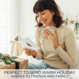 ZICOTO Beautiful Modern Rustic Christmas Cards Set of 20 - Incl. Bulk Envelopes, Matching Stickers And Storage Box - Perfect to Send Warm Holiday Wishes to Friends and Family ZICOTO
