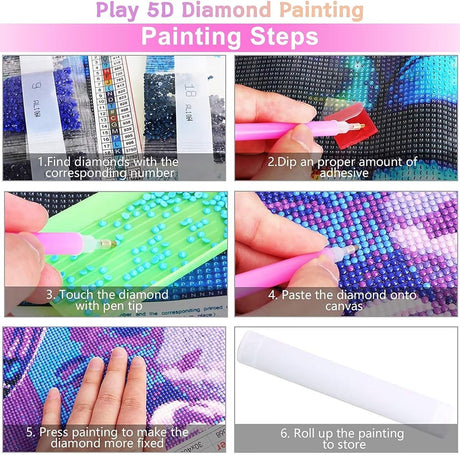 Garden Unicorn Diamond Painting Kits,Fun DIY Full Circle Diamond Cross Stitch Art Kit for Adults Enjoying Family Fun Time Home Decor Wall Decor 8x12 Inch Parbamll