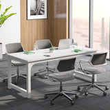 Tribesigns 6FT Conference Table, 70.86" W x 31.49" D Meeting Room Table Boardroom Desk for Office Conference Room, Splicing Board with Metal Frame, White Tribesigns