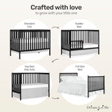 Dream On Me Synergy 5-In-1 Convertible Crib In Black, Greenguard Gold Certified Dream On Me
