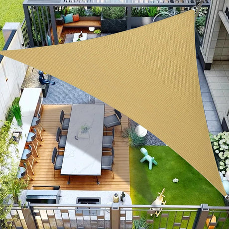 20' x 20' x 20' Triangle Sun Sail Shades Canopy UV Block Sun Shades Outdoor Patio Garden Backyard Pergola Shade Cover Sand OOTONAT