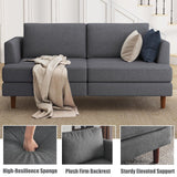 Furnimart 66" Wide Loveseat Sofa, Extra Spacious Seating, Deep Cloud Couch with Removable Cushions, Mid-Century Modern 2-Seater for Living Room & Small Spaces Furnimart