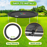 wocarks Trampoline Pad, 10ft 12ft 14ft Trampoline Replacement Safety Pad, Waterproof and Tear-Resistant Safety Spring Cover Round Frame Pad (Black, 14FT) wocarks