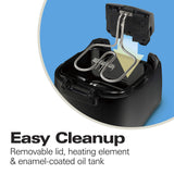 Hamilton Beach Cool Touch Electric Deep Fryer with Basket and Lid, 2 Liters / 8 Cups Oil Capacity, Adjustable Temperature, 1500 Watts for Fast Heat-up, Viewing Window, Easy to Clean, Black (35021) Hamilton Beach