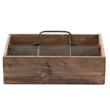 Sintosin Farmhouse Wooden Crates for Decor 15 X 10 inches, Distressed Wood and Galvanized Storage Crates for Crafts, Rustic Wooden Baskets for Gifts, Wood Crates for Display, 6 Individual Slots Sintosin