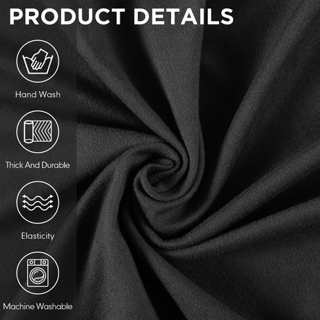 Peryiter 3 Pcs Slipcover Set for Couch Furniture Covers for Sofa Loveseat Couch Arm Chair, Form Fit Stretch, Wrinkle Free, Furniture Protector(Black,Milk Silk Spandex) Peryiter