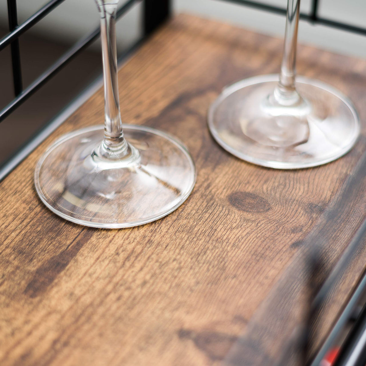 IRIS USA Slim Wood and Metal Rolling Storage Cart, Brown IRIS