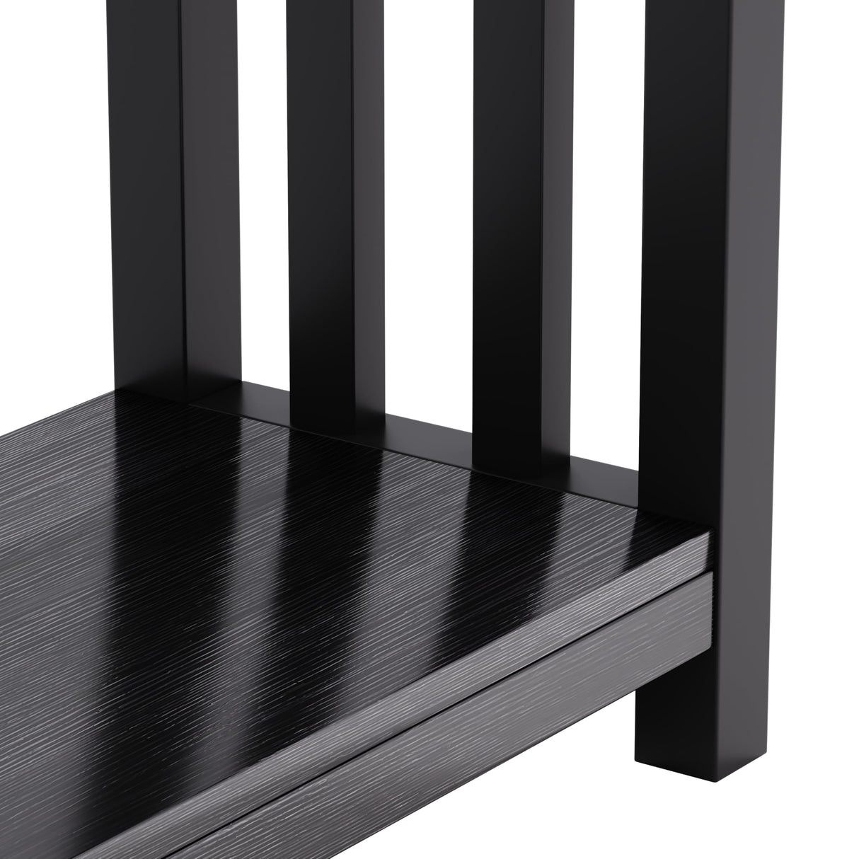 ChooChoo Black Entryway Table with Drawer, Narrow Console Table, Sofa Table with Storage Shelf for Entryway, Living Room and Hallway ChooChoo