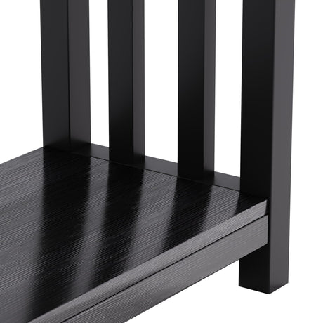 ChooChoo Black Entryway Table with Drawer, Narrow Console Table, Sofa Table with Storage Shelf for Entryway, Living Room and Hallway ChooChoo
