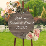 Custom Wood Sign Prsonalized Text Business 3D Home Decor, Personalized Rustic Plaque Board Hanging Wooden Name Sign for Wall Art, Customized Signs Plank Decoration Gifts for Wedding Family Farmhouse Kitchen, Round PFTPOW